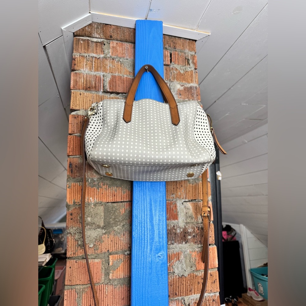 NEW Fossil Sydney Satchel Polka Dot Bag - Picture 9 of 13